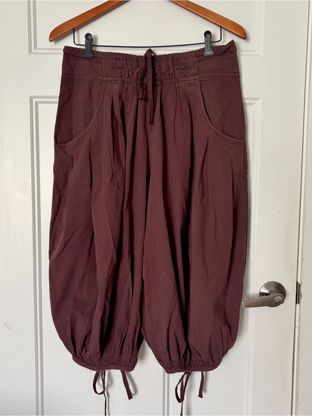 NWT Free People Moonflower Balloon Pants Women’s Size M Brown Pockets Pleated